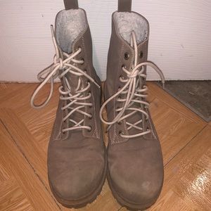 Tan Suede Combat Boots